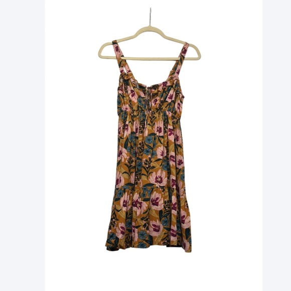 Natural Life Floral Boho Mini Dress XS – Adjustable Straps, Cottagecore Vibes - Picture 2 of 7